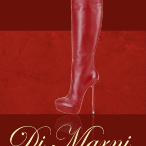 The Demona x Deep Red Leather Knee Boot