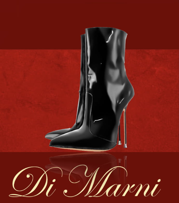 The Suaran x Black Patent Leather Ankle Boot