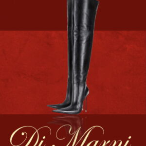 The Troann x Black Matt Leather Stiletto Thigh Boot